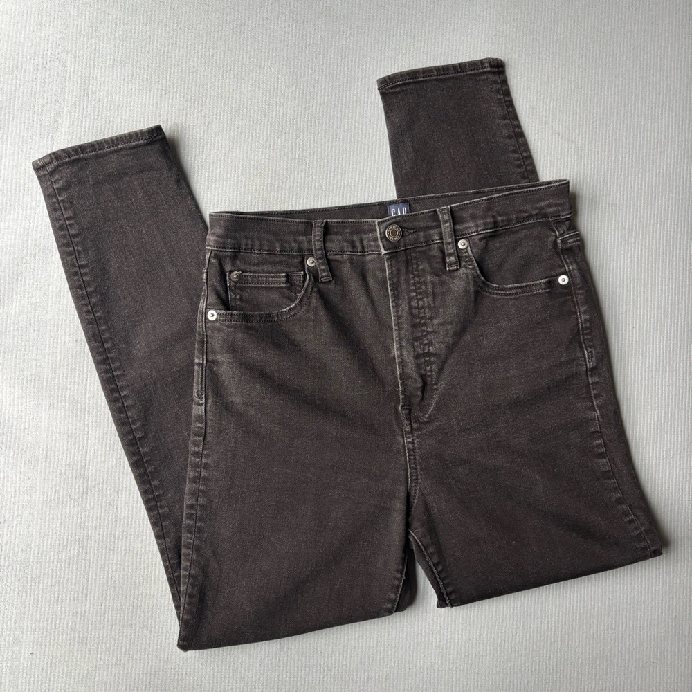 GAP | Black Wash True Skinny Rocker Chic Edgy Sky High Jeans | Size 30 Short